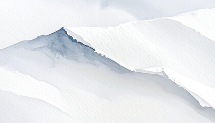 Abstract watercolor landscape, depicting snow-covered mountains with delicate blue hues