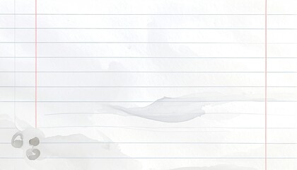 Watercolor washes and marks on blank lined paper, faint red margin line