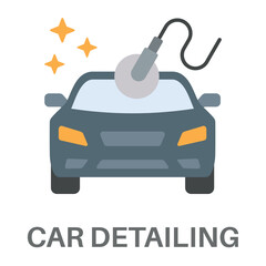 Car Detailing Simple Style Flat Design Vector