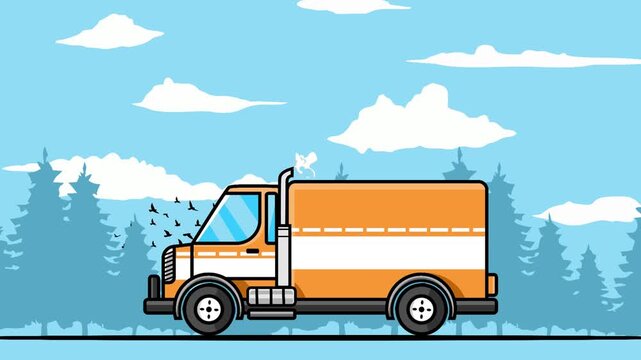 logistic delivery truck animation motion graphic