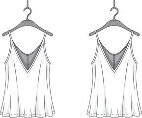 White sleeveless top, fashion apparel, summer clothing, trendy tank, minimalist design, casual wear, women's outfit, garment style, boutique, flat vector