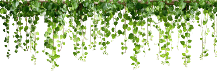 Hanging green foliage clusters
