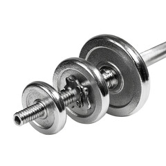 Metal dumbbells and barbell