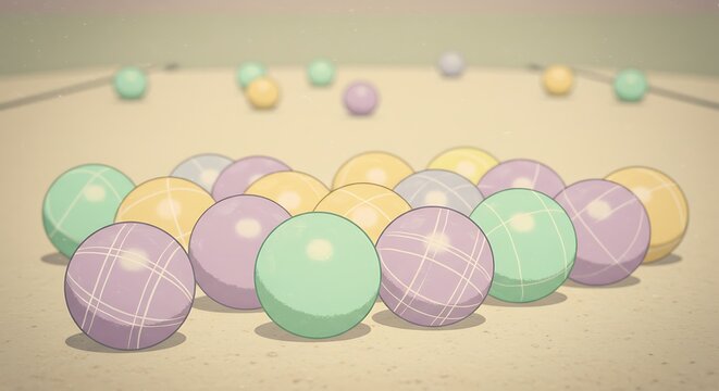 Pastel color balls on the ground for background, wallpaper or any kind design