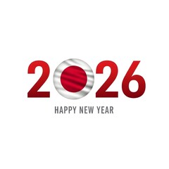 2026 New Year Design with Japanese Flag Integration.