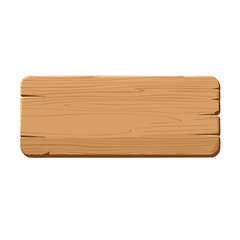 Cartoon-style wooden sign with rounded edges and visible wood grain texture