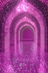 Luminous archway; pink reflections
