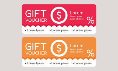 Gift voucher template with discount promotion design vector