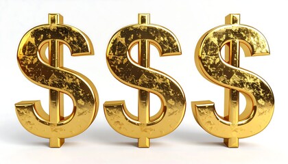 Three gold dollar signs