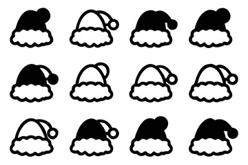 Collection of santa hat icons