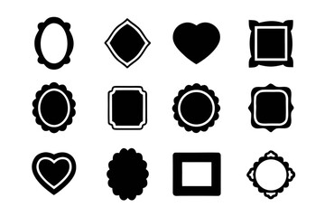 Silhouette icons of various frames for decoration