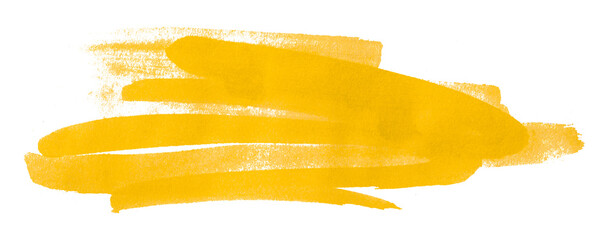 yellow watercolor background. Artistic hand paint. Isolated on transparent background.