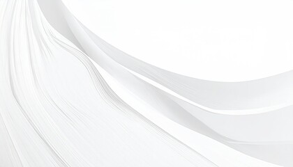 Abstract white fabric folds and flowing curves against a bright, plain backdrop