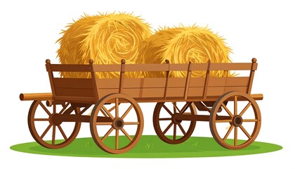 Hay wagon filled with bales