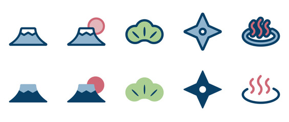 和風デザインに使えるイラストアイコン集 © eto itosawa