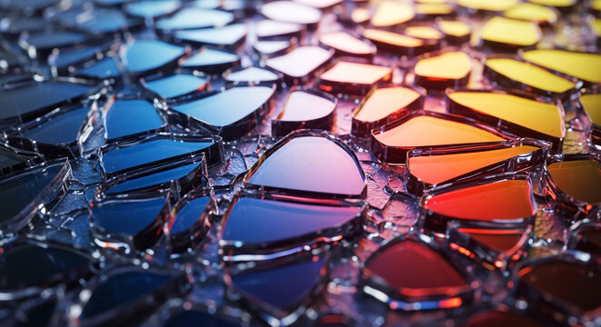 Abstract colorful glass shards background mosaic texture pattern wallpaper design for creative projects