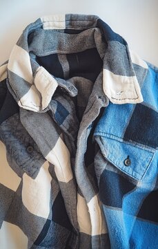 Blue & white check shirt