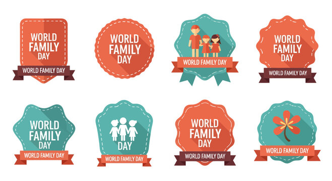 Diverse collection of World Book Day vector badges and labels, featuring stylized books and decorative ribbons, ideal for promoting reading and literary events