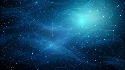 Flowing 3d Wave Mesh With Glowing White Particles In Futuristic Digital Background And Modern Illustration