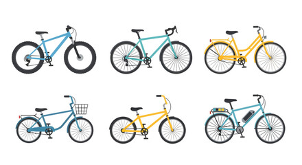 Illustrative vector set of popular baked goods sliced bread, baguette, croissant, pretzel, bagel, and braided loaf. Perfect for bakery menus and food-themed designs