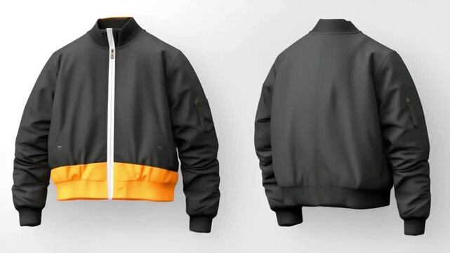 Fashion black bomber jacket mockup. Space for design, print and showcasing.
