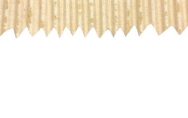Light Beige Corrugated Cardboard Upper Border with Zigzag Edge Copy Space