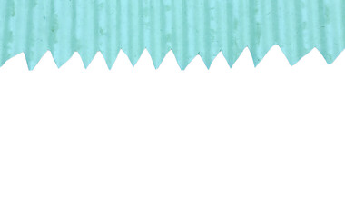 Light Aqua Corrugated Cardboard Upper Border with Zigzag Edge Copy Space