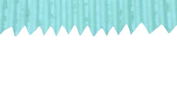 Light Aqua Corrugated Cardboard Upper Border with Zigzag Edge Copy Space