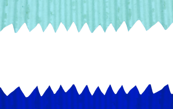 Light Blue Corrugated Cardboard Border with Zigzag Edges Copy Space