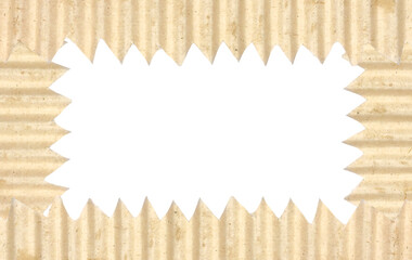 Light Brown Corrugated Cardboard Texture Frame with Zigzag Edges for Text Space