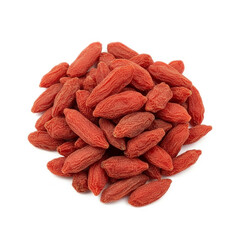 Pile of Goji Berry for Chinese Traditional Medicine on White Isolated Backdrop.