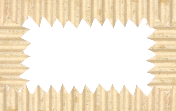 Light Brown Corrugated Cardboard Texture Frame with Zigzag Edges for Text Space