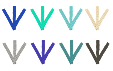 Set of Eight Colorful Bird or Duck Footprints in Various Textures and Hues