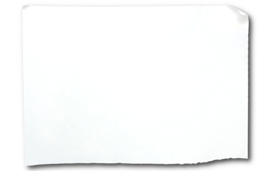Blank White Paper Sheet with Curled Corner and Ripped Bottom Edge Design Element