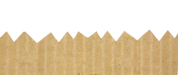 Sawtooth Edge Corrugated Cardboard Texture: Zig Zag Cut Kraft Paper Background
