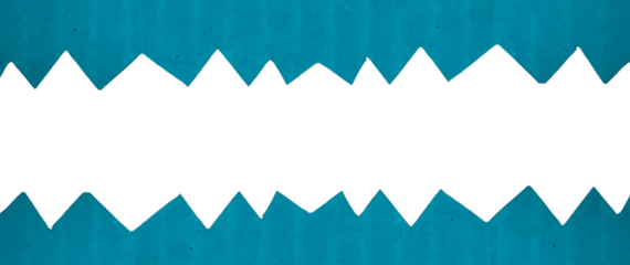 Teal Zigzag Border Frame: Sawtooth Cut Blue Green Paper Banner Template
