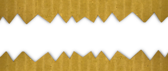 Sawtooth Edge Corrugated Cardboard Frame: Zig Zag Cut Kraft Paper Banner
