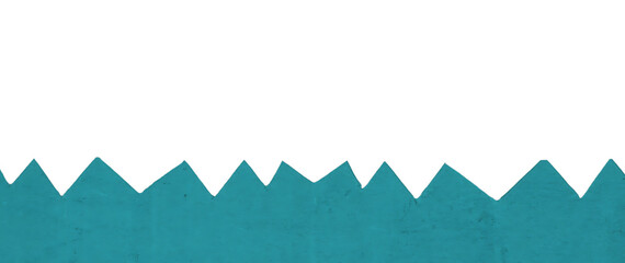 Teal Sawtooth Edge: Zig Zag Cut Turquoise Paper Lower Border Background
