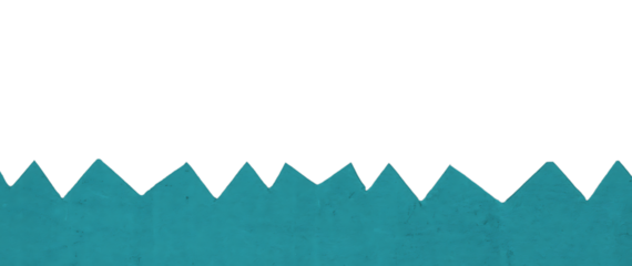 Teal Sawtooth Edge: Zig Zag Cut Turquoise Paper Lower Border Background
