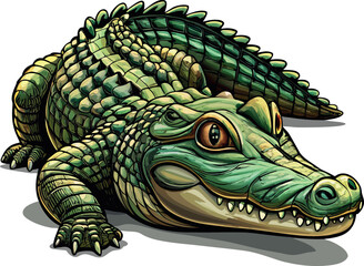 Fototapeta premium Wild Crocodile Animal Illustration for Nature Design