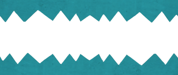 Teal Sawtooth Edge Frame: Zig Zag Cut Turquoise Paper Banner Template
