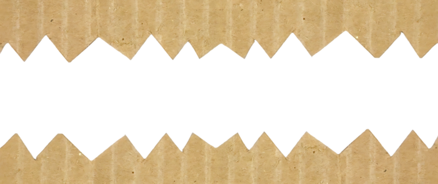 Sawtooth Edge Kraft Paper Frame: Zig Zag Cut Cardboard Banner Background
