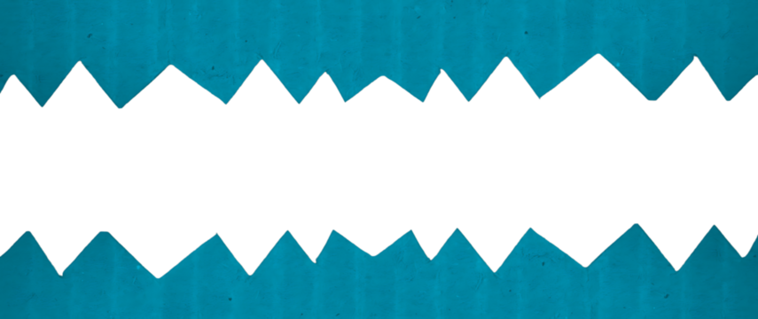 Teal Zigzag Border Frame: Sawtooth Cut Blue Green Paper Banner Template
