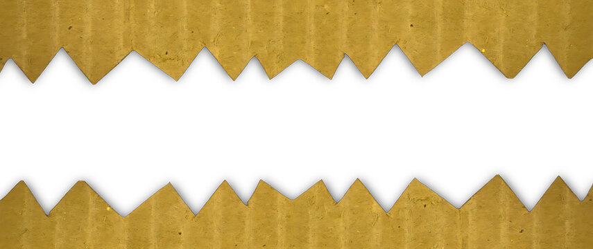 Sawtooth Edge Corrugated Cardboard Frame: Zig Zag Cut Kraft Paper Banner
