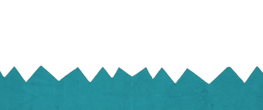 Teal Sawtooth Edge: Zig Zag Cut Turquoise Paper Lower Border Background
