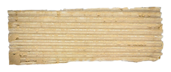 Light Brown Corrugated Cardboard Strip: Ripped Edge Texture Element