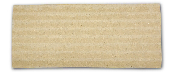 Pale Beige Corrugated Cardboard Texture: Isolated Horizontal Strip