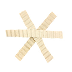 Corrugated Cardboard Asterisk Star Shape Isolated on White

