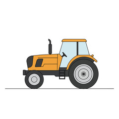 Obraz premium Yellow Tractor Illustration on a White Background.