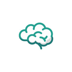minimal brain cloud icon, creative thinking symbol, simple intelligence mark, education or health branding, modern clean vector